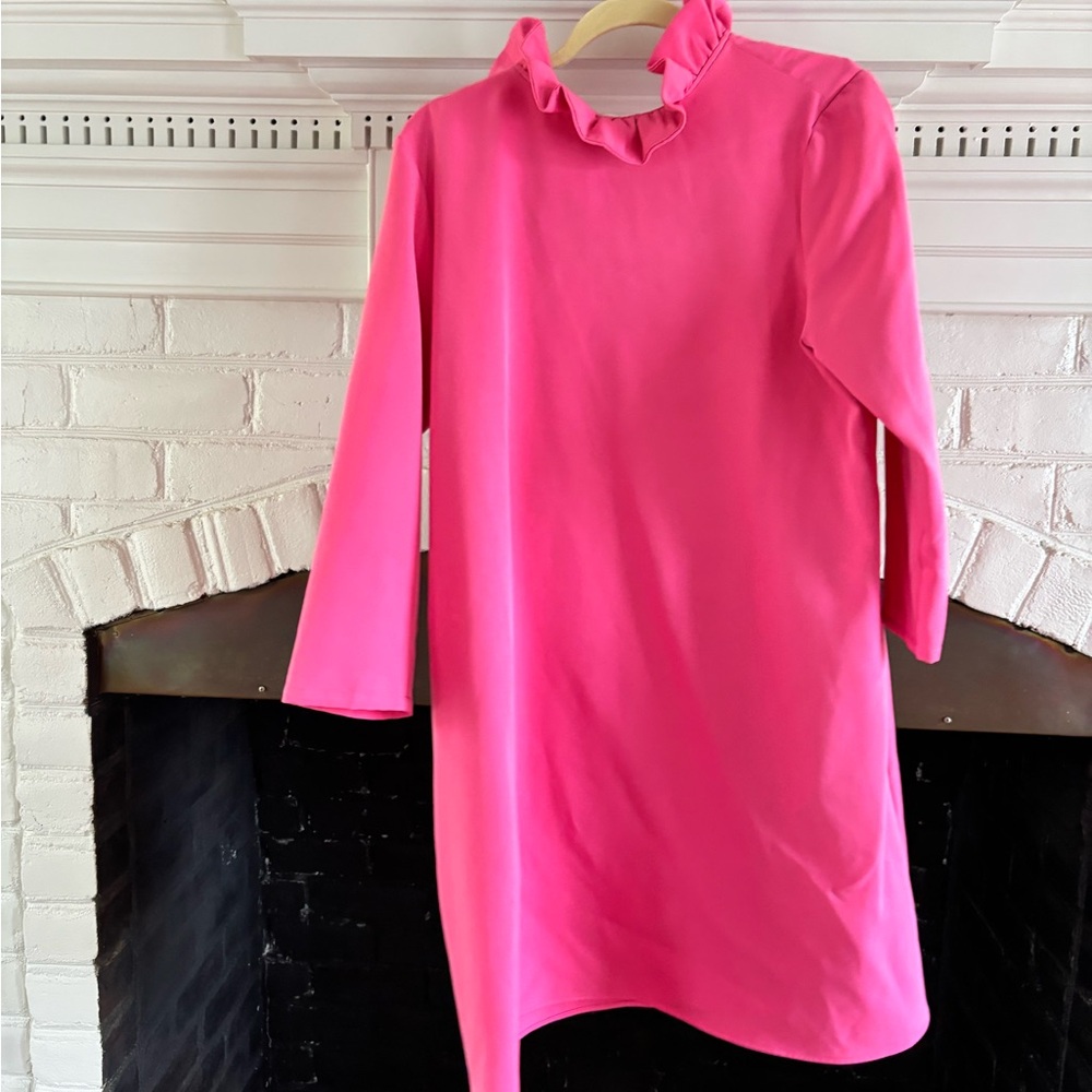 Tuckernuck Pink Ruffle Neck Dress sz 12